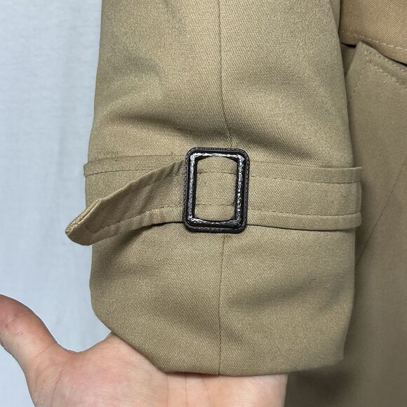 Vintage Eddie Bauer Goose Down Trench Coat Fur Collar Belted Button Up Men L USA - Picture 5 of 16